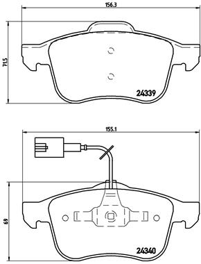 A.B.S. P 23 103 BREMBO Bremsbelagsatz, Scheibenbremse